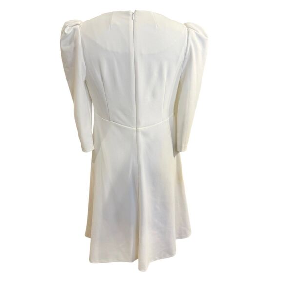 Calvin Klein Women's 3/4 Puff Sleeve Sheath Dress White Size 12 - Picture 6 of 11